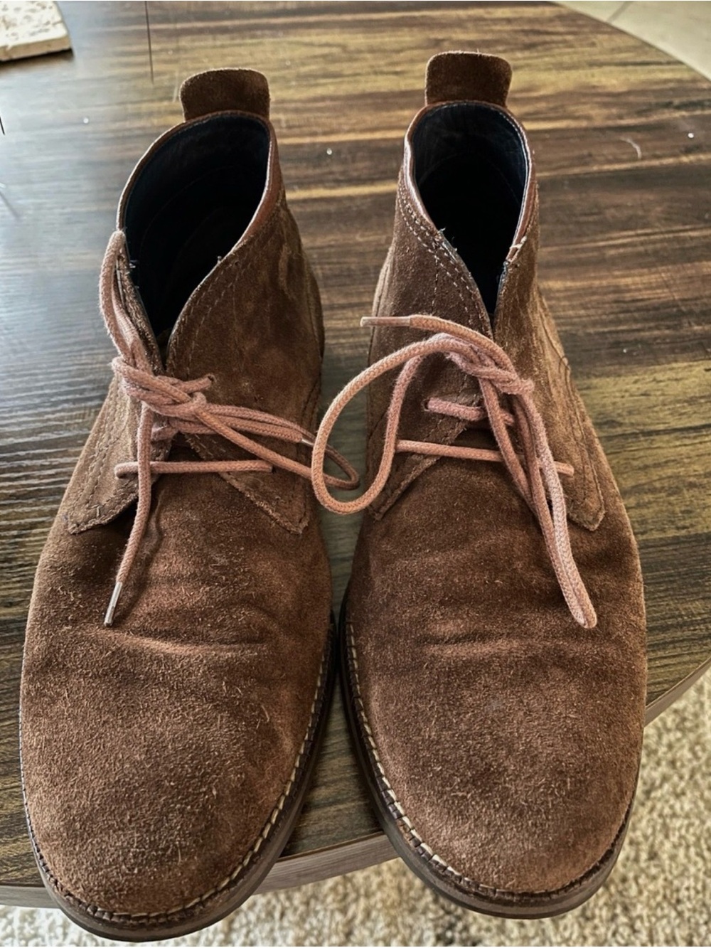 Brown Suede Chukka Boots - Men's Casual Lace-Up     7.5 Size